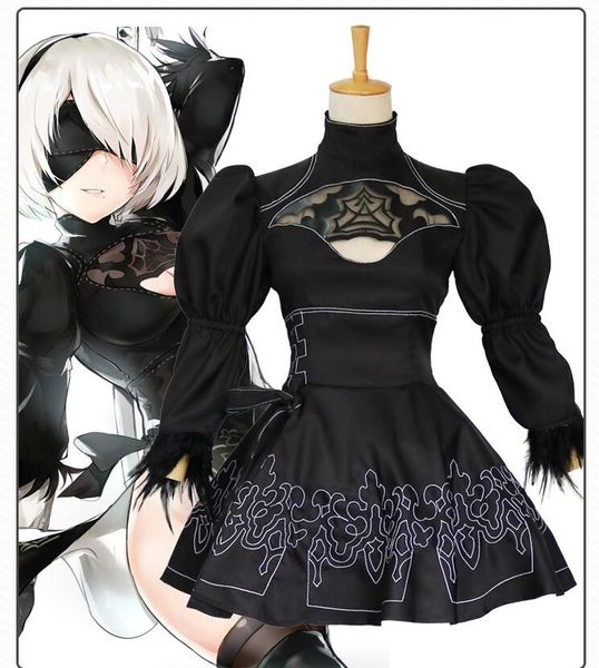 

anime costumes nier automatas cosplay costume women anime role play outfit games yorha 2b disguise dress party fancy carnival girls black su