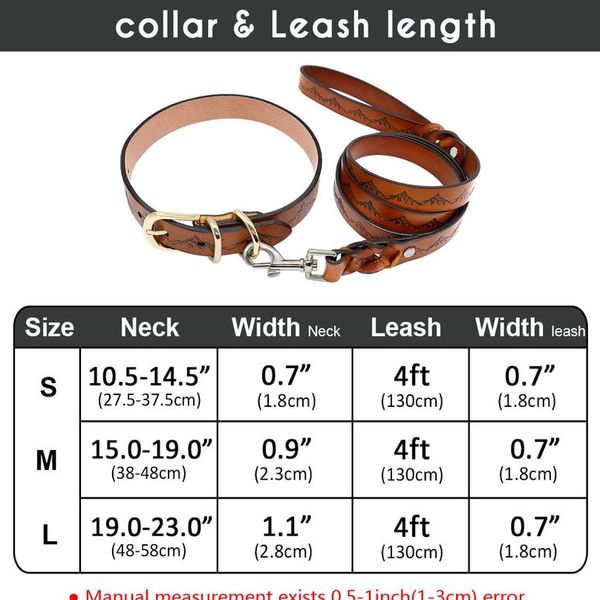 

genuine leather dog collar and leash set durable pet walking training collar leash for medium large dogs german bbywhn