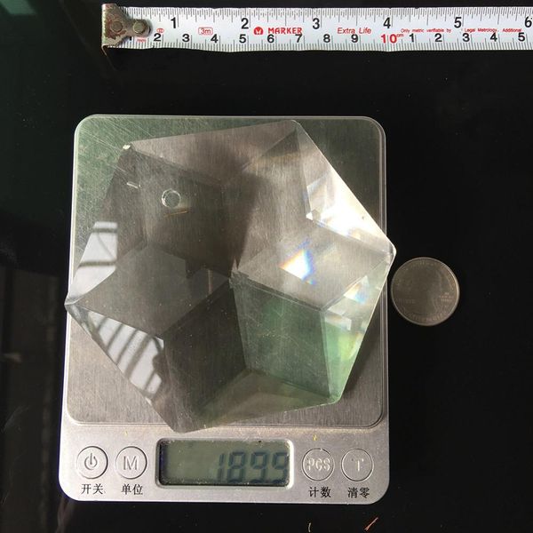 

4inches glass art suncatcher faceted crystal chandelier part pendant craft art hexagram prism hanging ornament fengshui xms h bbyklh