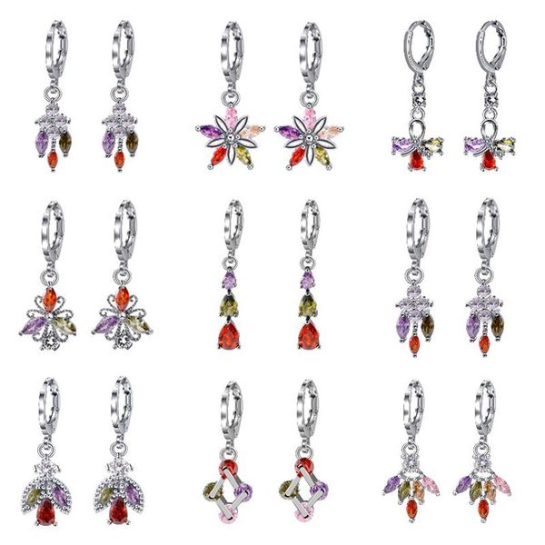 

2020 new fashion huggie hoop earrings for women gift cz cubic zircon earring kolczyki jewelry dangle pendant earring brincos, Golden;silver