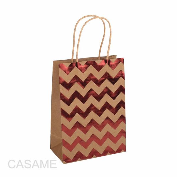 

золото серебро сердце chevron kraft бумажный мешок подарка ручки фестиваль ювелирных изделий мешки благосклонности дня рождения венчания под