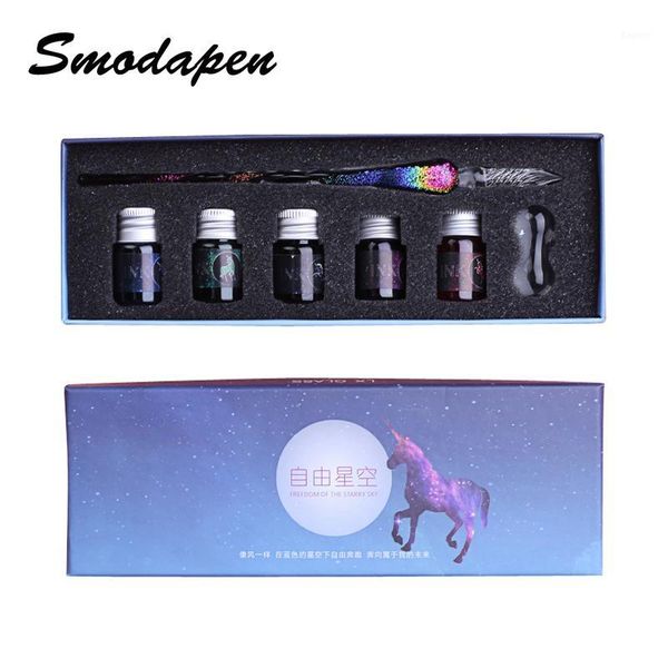 

star glass pen dip pen gift box for students with golden crayon ink dip creative glass1