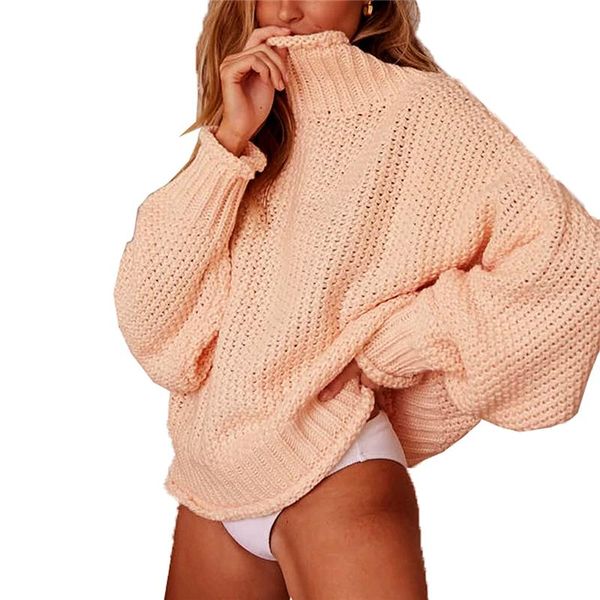 

women's sweaters fashion women autumn winter sweater casual warm solid color long sleeve high collar knitwear loose womens clothes, White;black