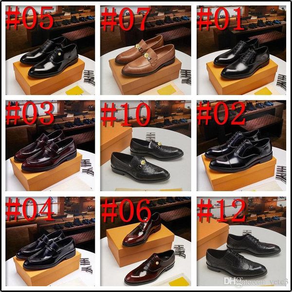 

l1 19ss new big size 38-48 designer sneakers leather men shoes fashion casual slip on formal business wedding dress shoes 22, Black