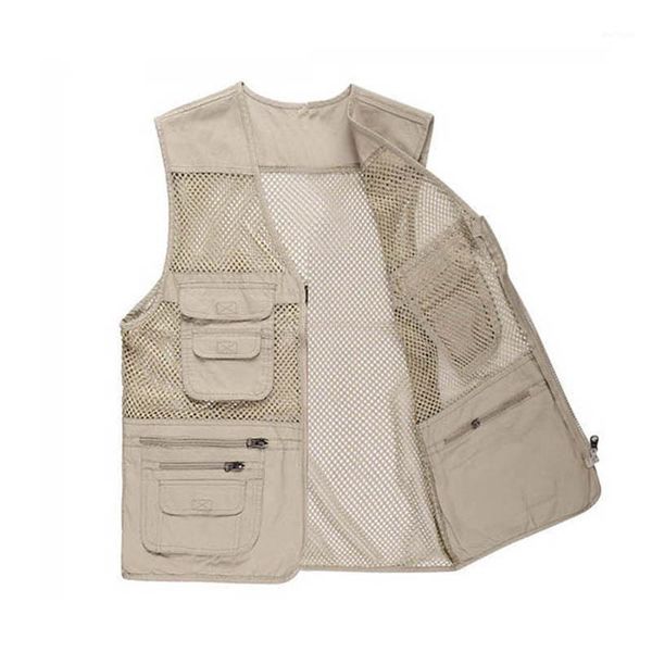 

summer vest men mesh vest pgraphy field multi-pocket working sleeveless multifunction clothes1, Black;white