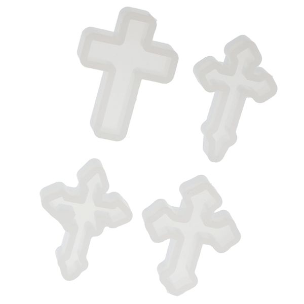 

4 pieces cross shape silicone pendant diy molds for resin jewelry making