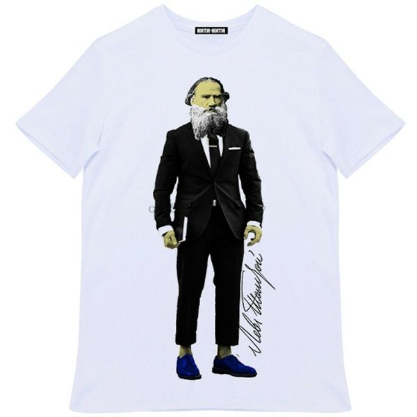 

leo tolstoy hipster white summer war and peace anna karenina made russia short sleeve funny design tee hooded sweatshirt hoodie men t shirt