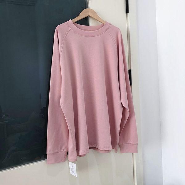 

2021 new spring pink o-neck sleeve loose style white long hoodies women 5yxl, Black