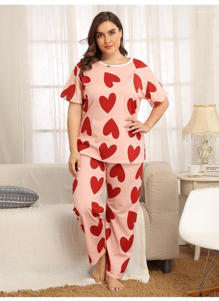 

solid color polka dot womens sleepwear short sleeve crew neck ladies spring summer casual womens sleepwear, Black;red