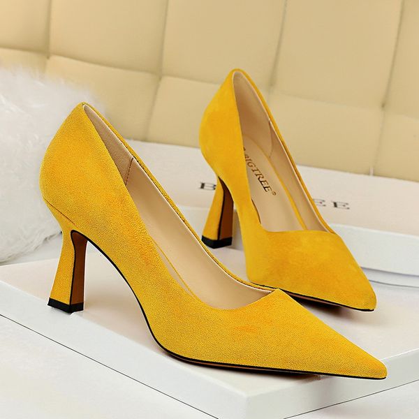 

women yellow 7.5cm high heels plus size 43 low heels wedding prom pumps lady stripper escarpins office valentine red shoesmultifunction, Black