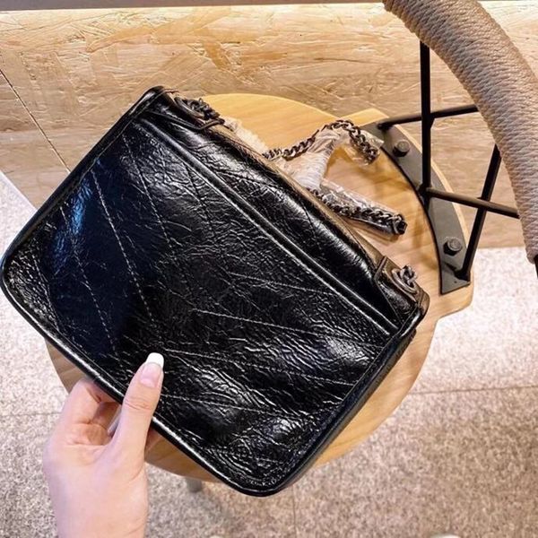 

pleated leather versatile one shoulder messenger handbag women's diamond lattice chain niki bag classic luxury jewelry luxur