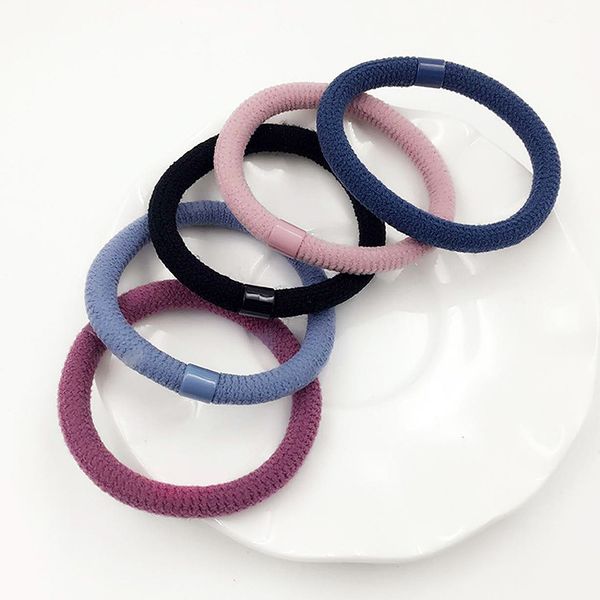 

5pcs/set women basic elastic hair bands ponytail holder scrunchie hair rope ties rubber band headband fashion accessories, Slivery;white