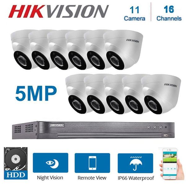 

systems hikvision english 16 channels dvr video surveillance with 11 pcs 5mp 4 in 1 camera indoor night vision cctv security system kits1