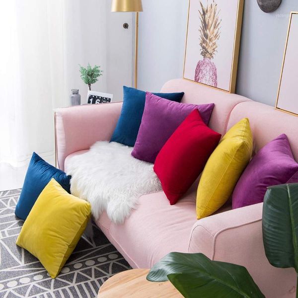 

new velvet cushion cover decorative pillows throw pillow case solid home decor office nap backrest sofa seat cushions1