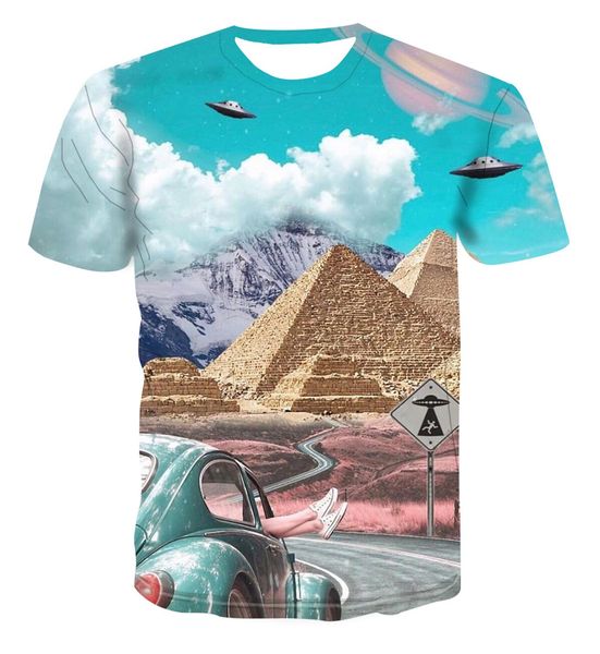 

3d new popular new anime ghost landscape creative art design colorful and 3d print shirts kawaii graphic anime men clothing