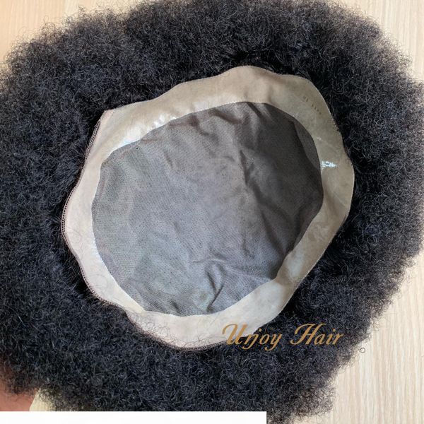 

invisible knot for mens toupee men hair mono lace wigs human hair replacement for hair loss men, Black