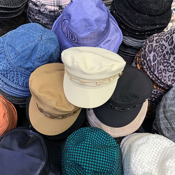 

versatile cotton navy new cap in spring, Blue;gray