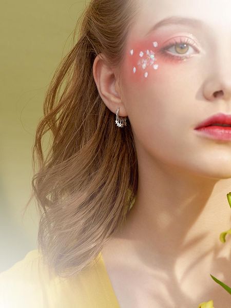 

star sterling silver earrings, Golden;silver