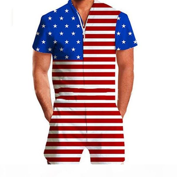 

leqemao men's casual romper floral print short sleeve jumpsuit beach overalls one piece slim clothing men's sets, Gray