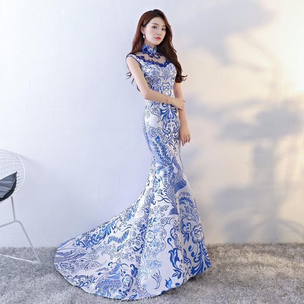 

qipao dress fashion lady clothes chinese style wedding long cheongsam slim party evening dress retro marriage gown1, Red