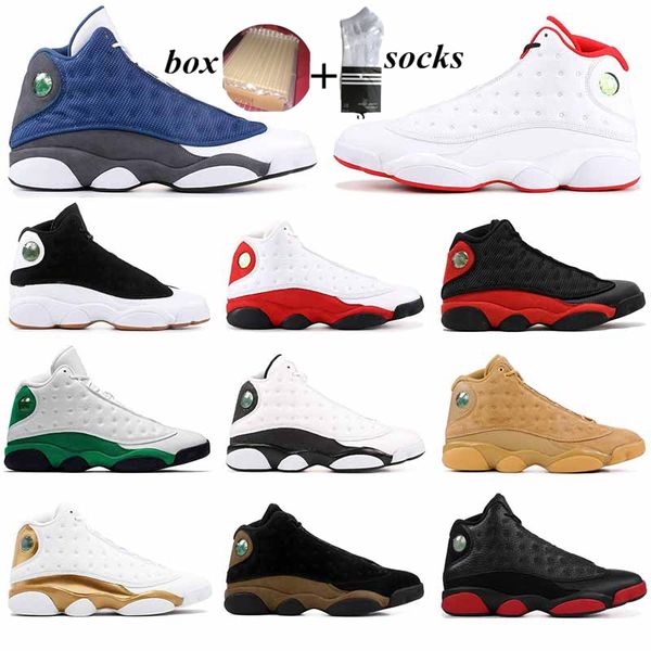 

with box jumpman 13 13s mens basketball shoes flint hyper royal chicago lucky green black white court purple men athletic sports sneakers