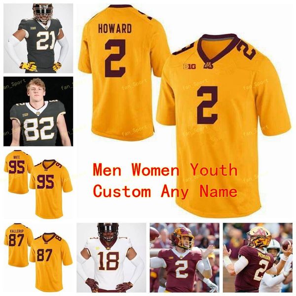 

custom minnesota golden gophers college football jersey 40 alex strazzanti 45 carter coughlin 5 zack annexstad 6 chris williamson stitched, Black