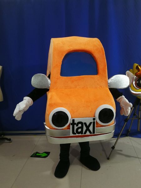 

custom taxi mascot costume for advertising for party cartoon character mascot costumes support customization, Red;yellow