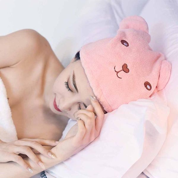 

wide brim hats 2021 fashion women quick-drying shower cap hygroscopic and breathable microfiber cartoon hat stretchy soft jan61, Blue;gray