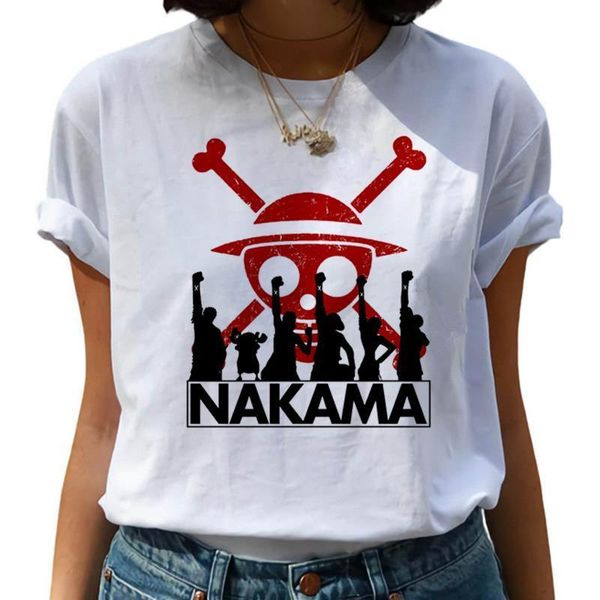 

pezzo harajuku one piece t camicette dovertentente del fumetto rufy t-camicette uldzang giapponese aime t camicette, White