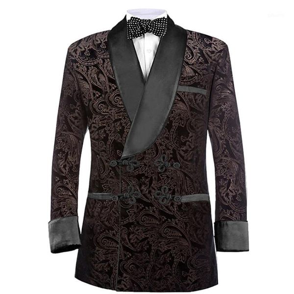 

men gold print smoking jacket designer stylish wedding party tuxedo blazer coat velvet blazer gold print coat1, White;black