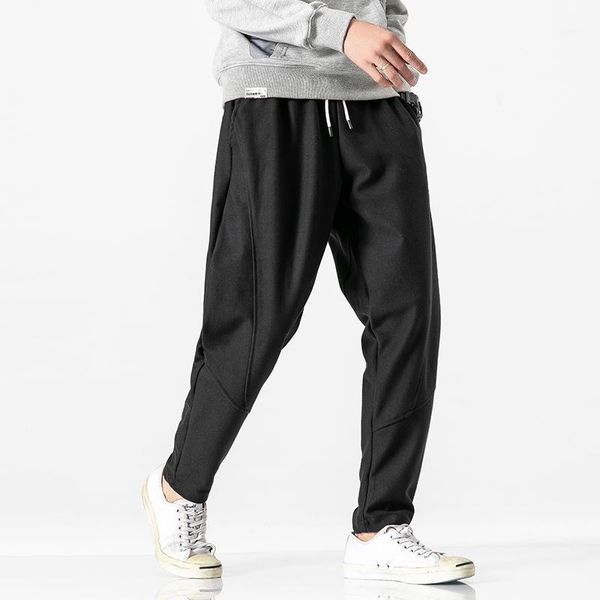 

new fashion men's all-around spring and summer big size harun pants loose show thin pants casual chinese style leggings1, Black