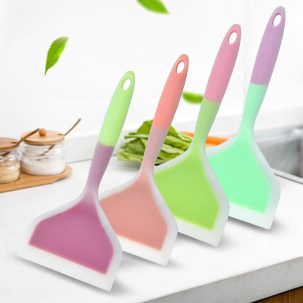 Приготовление посуды Silica Gel Spatulas Non Stick Special Spatula Высокотемпературная устойчивая ручка Shovel Coloreful Kitchen Tool YHM872-ZWL