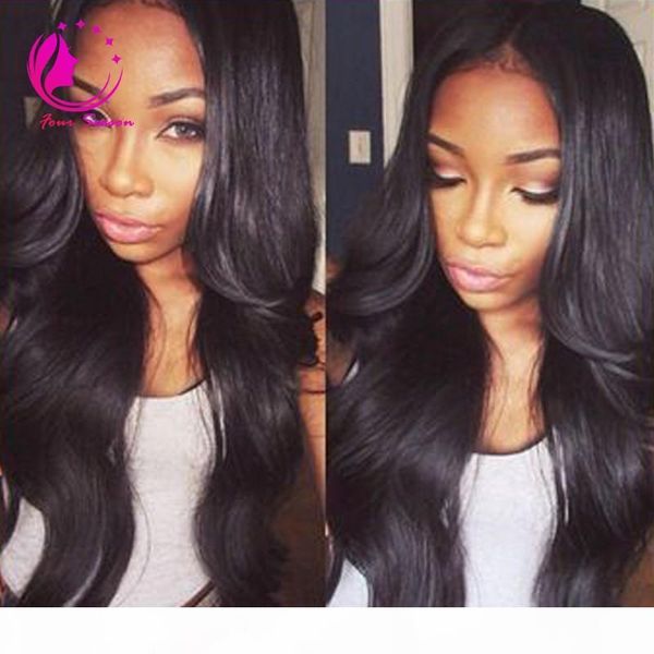 

soft virgin brazilian u part human hair wig loose wave glueless human hair side middle upart wig with bangs for black women, Black;brown