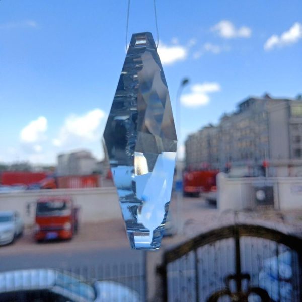 

75mm lucky knot crystal prisms rhombus chandelier crystals feng shui pendant suncatcher for windows home wedding decoration h bbyzsz