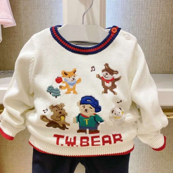 

t0kw211102a 21 spring new korean cartoon animal children's t-shirt boy's pullover, Blue