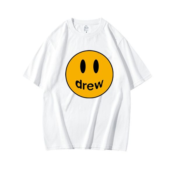 

fashion new summer printed drew house letters men's and women's fashion brand short-sleeved t-shirt top, White;black