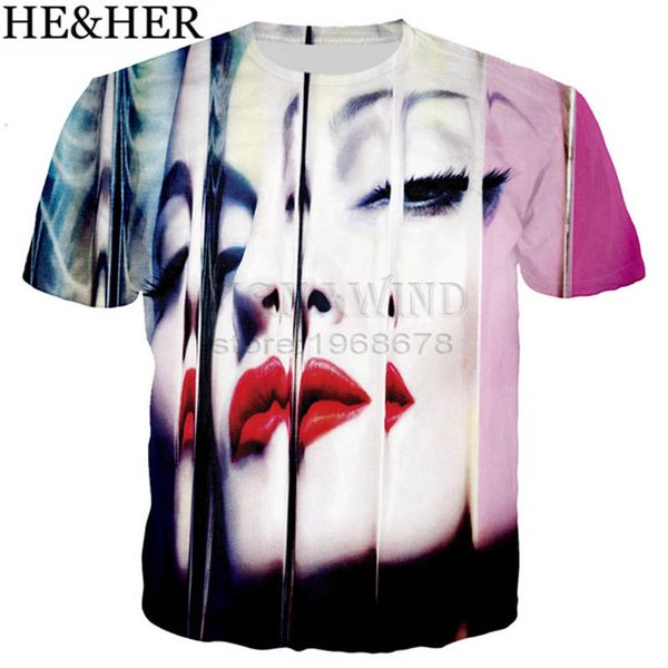 

singer madonna style 3d print shirts horror funny harajuku men clothing