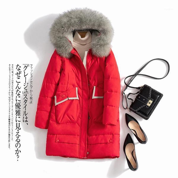 

winter long parkas jackets coat 2020 winter women casual thicken warm parkas coat female fur collar padding coats m-3xl1, Black