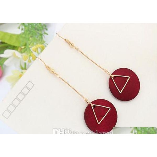 

chandelier earrings jewelry gold plated triangle 3 colors circle wood fashion women brief geometric drop earri sqcndt new_dhbest, Silver