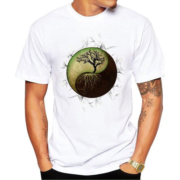 

fashion yin yang tree design short sleeve customized vintage tree printed cool hipster s sport hooded sweatshirt hoodie t shirt