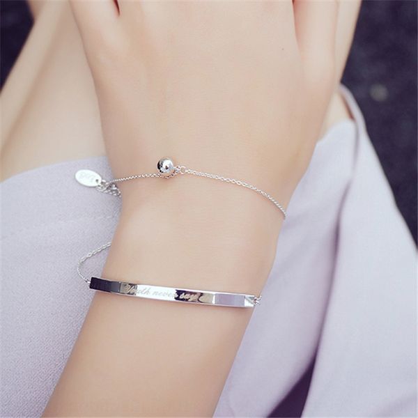 

korean version simple double layer fine your never say die letter korean version simple double layer fine bracelet your never say die letter, Golden;silver