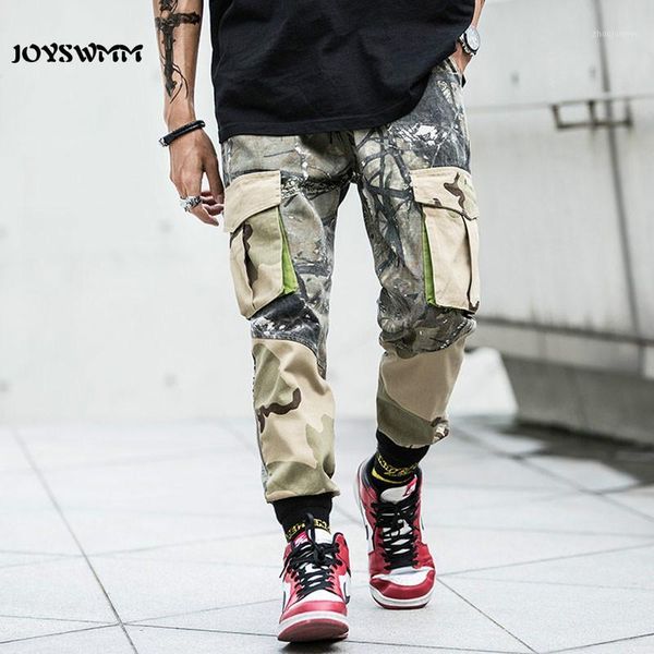 

camouflage pants men camo baggy pants loose cargo pant casual trousers men pockets cotton male pantalones hombre autumn1, Black
