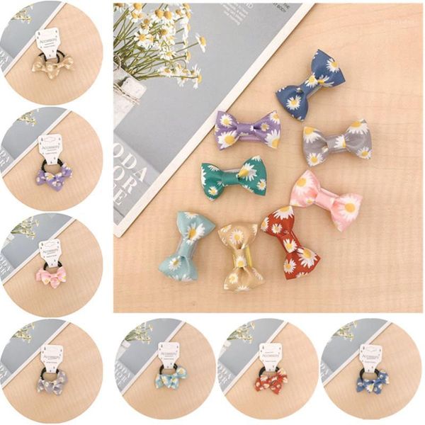 

5set/lot mini bow barrettes sweet girls small daisies hair clips kids hairpins hair accessories for children rope headdress1, Slivery;white