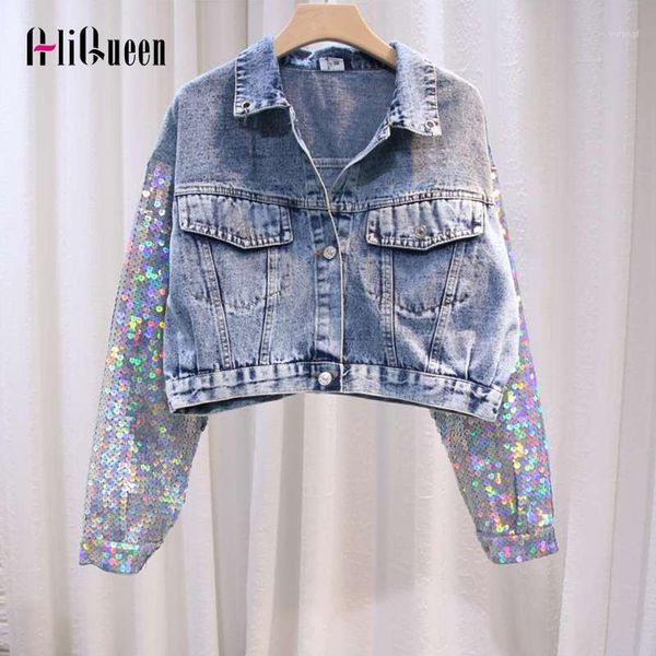 

2020 autumn punk style fashion women denim jacket vintage design women bomber jacket female streetwear cropped jeans coat1, Black;brown