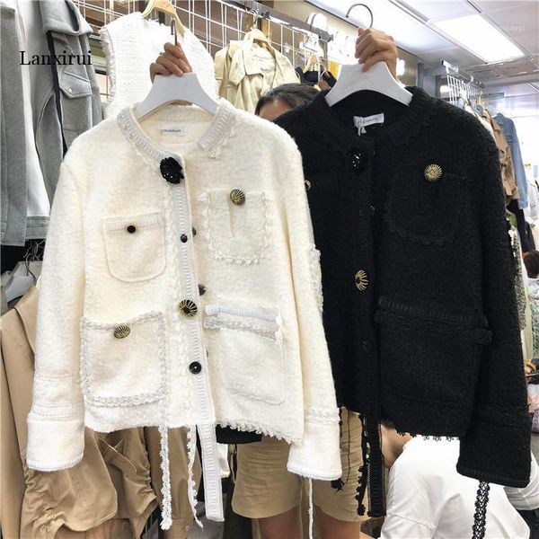 

spring winter new arrivals o-neck full sleeve solid pattern pockets button women casual loose cotton coat1, Black;brown