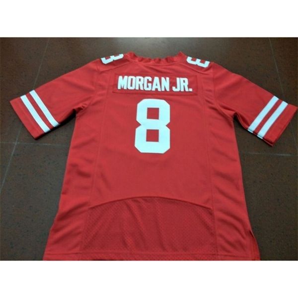 

2604 nebraska cornhuskers stanley morgan jr. #8 real full embroidery college jersey size s-4xl or custom any name or number jersey, Black