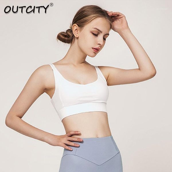 

gym clothing shockproof sports bra women's running beauty back yoga vest type steel ringless thin section gathered high strength fitnes, White;black
