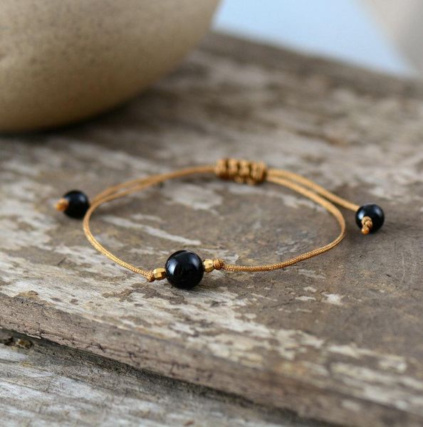 

boho bracelet handmade natural stone wax cord simple bracelet birthday gift dropshipping jewelry friendship bead bracelet jllzlz, Golden;silver