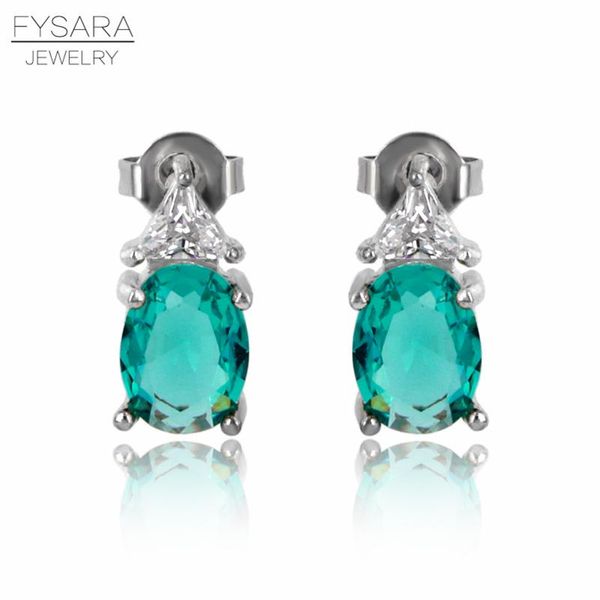 

fysara летний стиль синий зеленый созданный gemstone геометрия женский серьги классические роскошные ювелирные изделия кристаллы любовь серь, Golden;silver