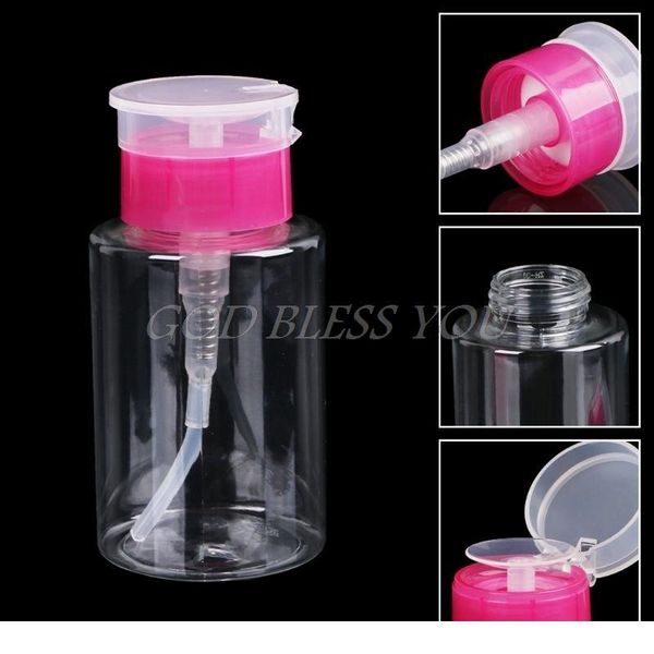 

160ml empty pump dispenser liquid gel polish remover clean bottle for nail art drop sqcjls